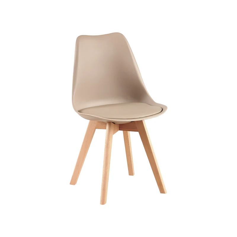 Esszimmerstühle mit Buchenbeinen 2er/4er-Set - Helles Khaki - TULIP