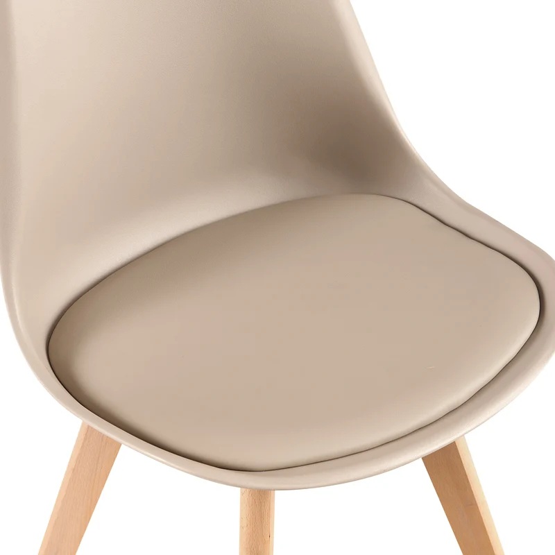 Esszimmerstühle mit Buchenbeinen 2er/4er-Set - Helles Khaki - TULIP