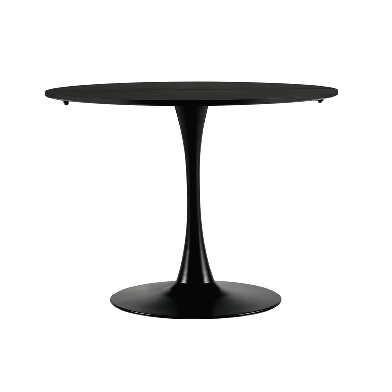 TULIP Esstisch mit Bockgestell 100 cm - Weiß/Schwarz
