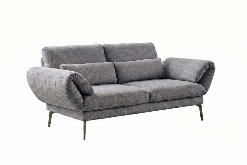 KAWOLA Funktionssofa HOLLY 2-Sitzer Stoff grau