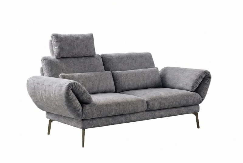 KAWOLA Funktionssofa HOLLY 2-Sitzer Stoff grau