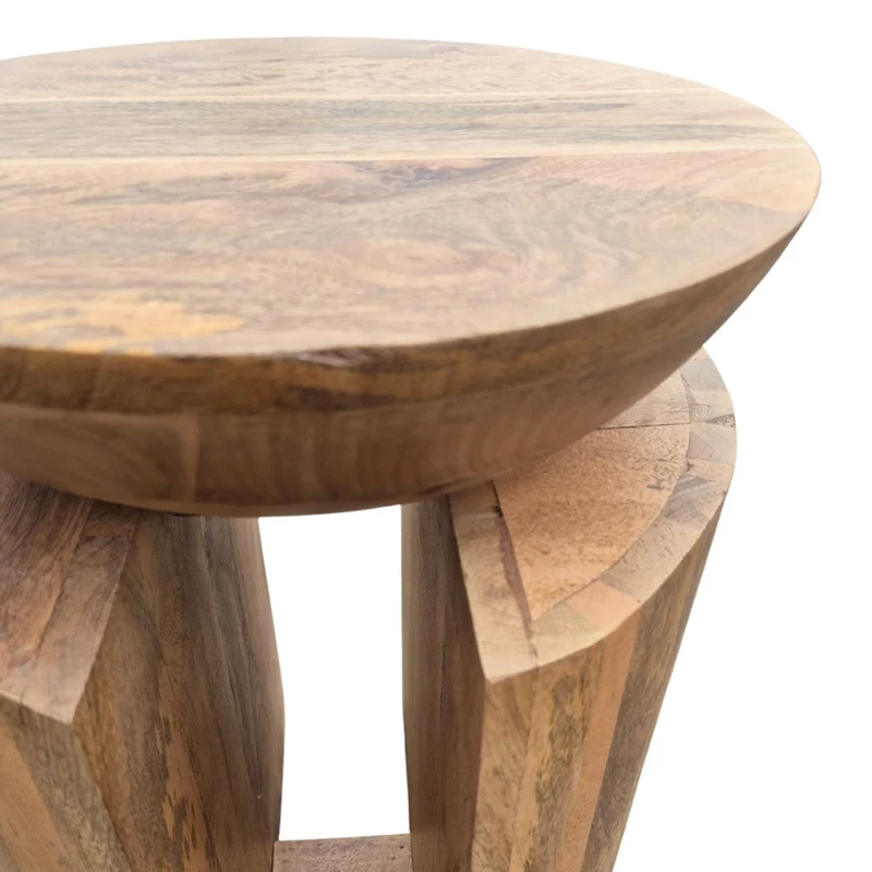 Massiver Beistelltisch KITAR-H 50cm Mangoholz natural Hocker