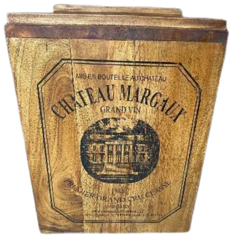 Flaschenbox SURAT Antique Natural 40cm Mahagoni Shabby Weinregal