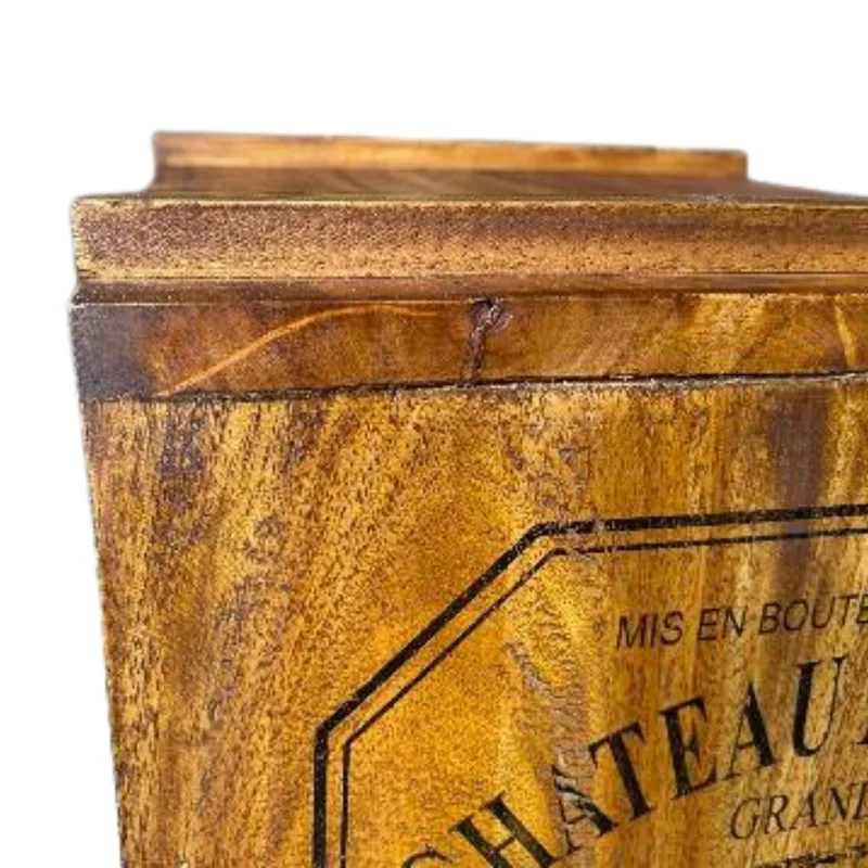 Flaschenbox SURAT Antique Natural 40cm Mahagoni Shabby Weinregal