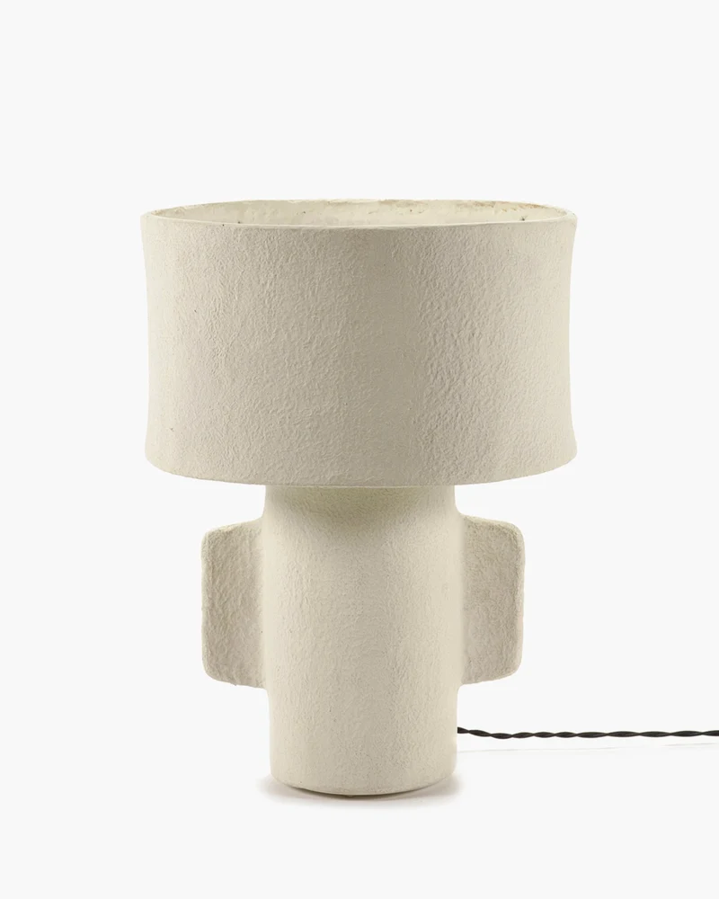 Table lamp S white paper mache Earth