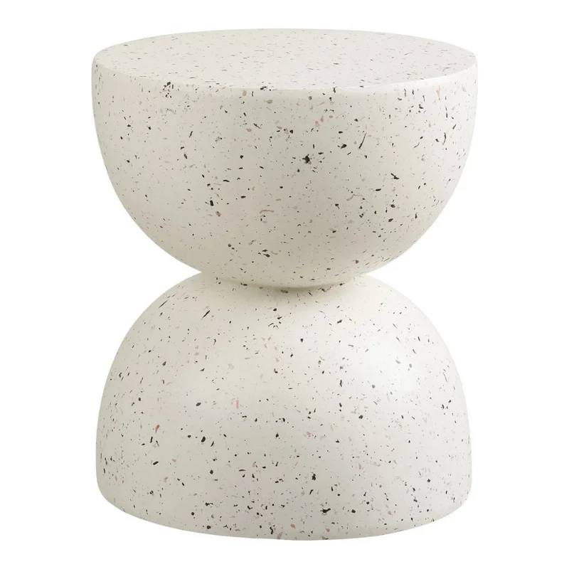 Design Beistelltisch FIBRA 45cm Fieberglass Outdoor Terrazzo-Look