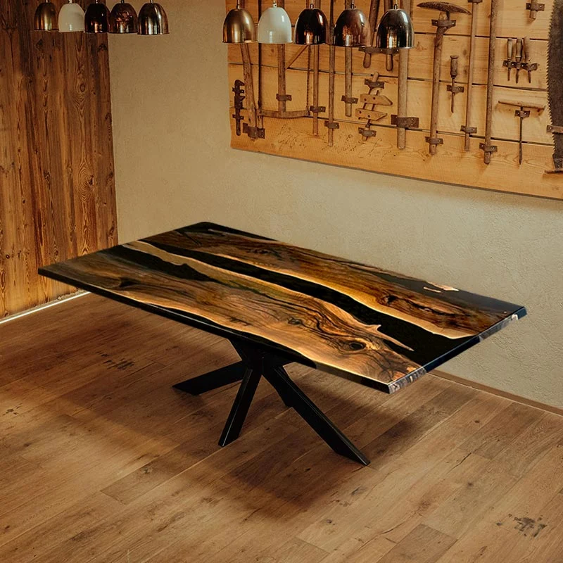 River Table aus Nussbaum | Modell Rheinfall