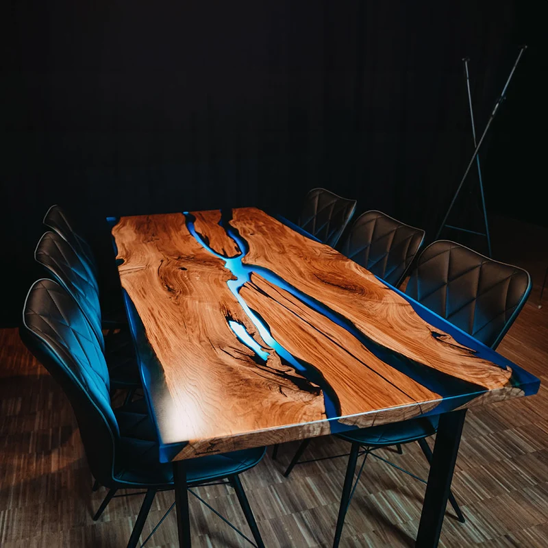 Epoxidharz Tisch rustikale Eiche | Modell Adria