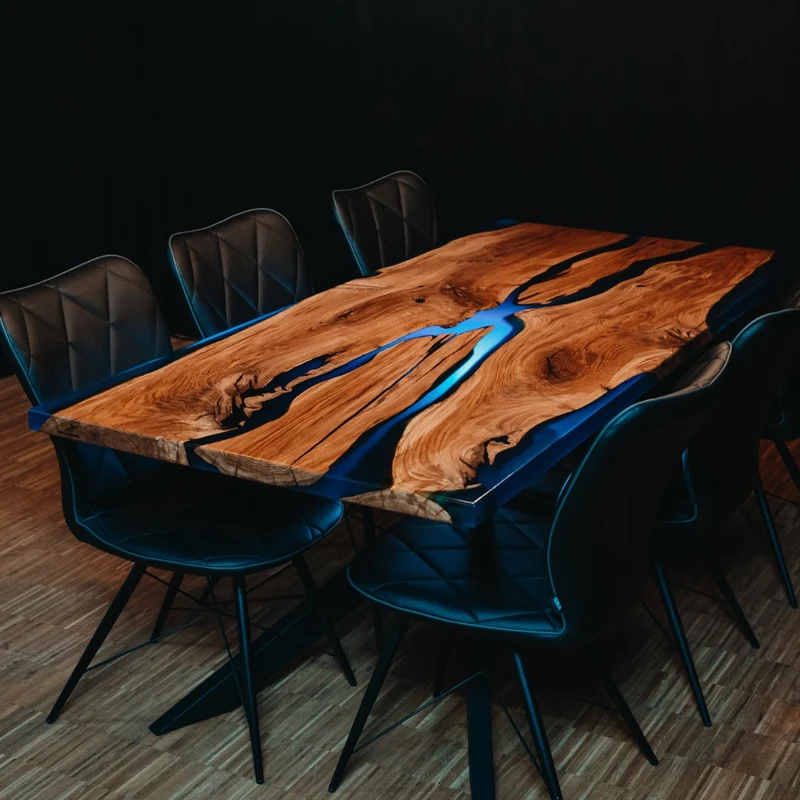Epoxidharz Tisch rustikale Eiche | Modell Adria