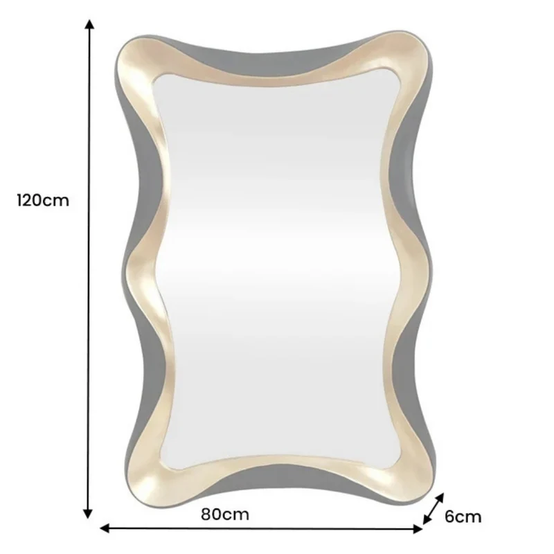 Moderner Wandspiegel WONDER 120cm gold-schwarz variabel aufhängbar