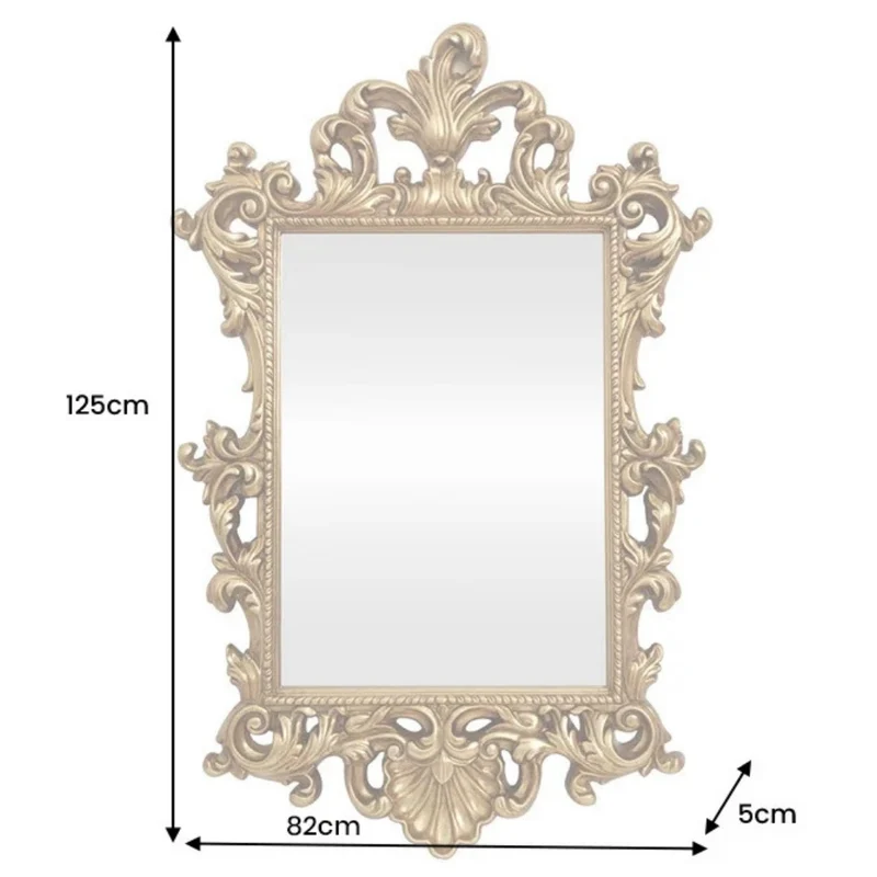 Opulenter Wandspiegel KINGDOM 125cm Gold Barock Verzierung Design