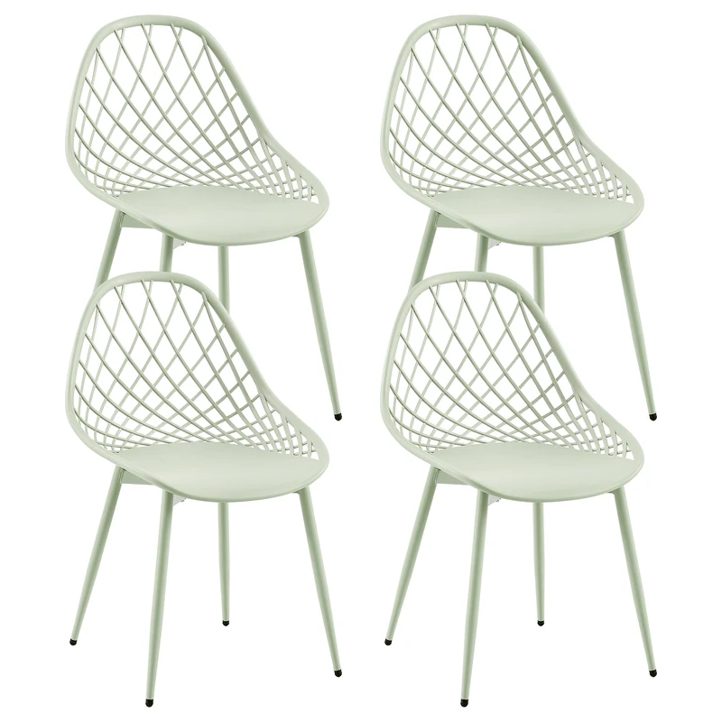 Morandi Color Metal Side Chair (4er-Set) - Bohnenpaste/Eiscremegrün/Khaki-MILAN
