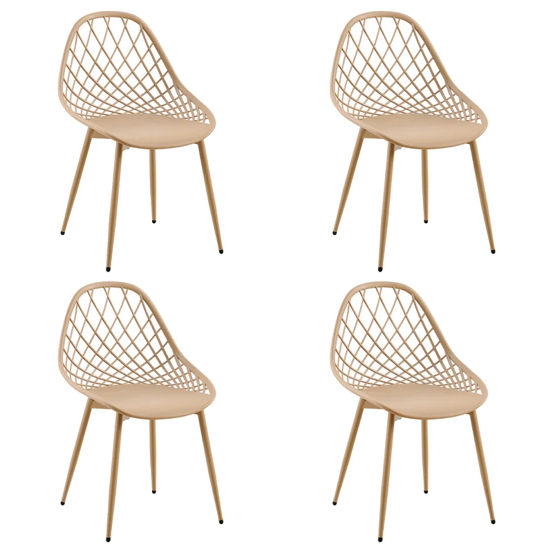 Morandi Color Metal Side Chair (4er-Set) - Bohnenpaste/Eiscremegrün/Khaki-MILAN