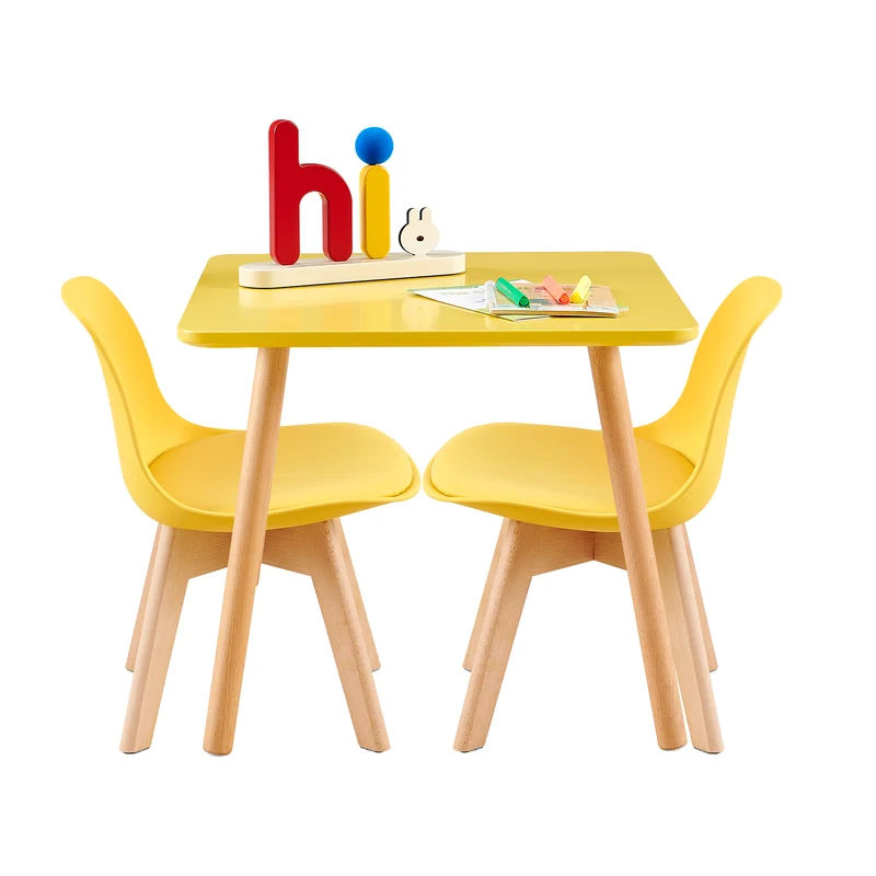 AUBURN Kindertische und -stühle sind für Kinder im Alter von 3–5 Jahren geeignet - Gelb/Eisgrün/Hellblau