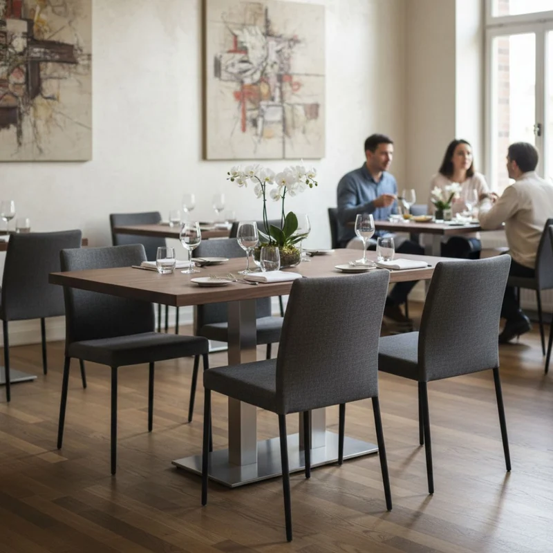 Gastronomie Tisch Rechteckig aus Nussbaum | verschiedene Gestelle