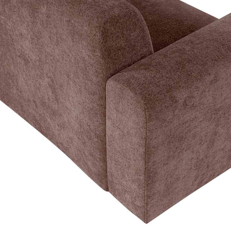 Umina 3-Sitzer-Sofa slub chenille Altrosa