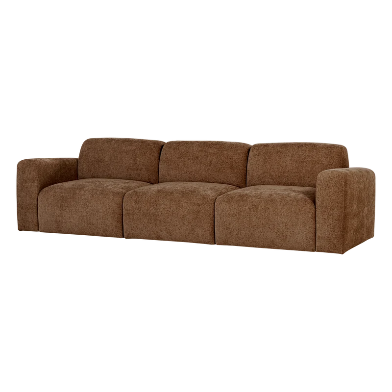Umina 3-Sitzer-Sofa slub chenille Hellbraun