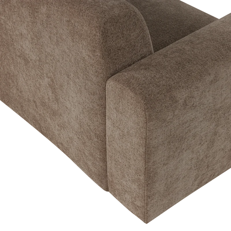 Umina 3-Sitzer-Sofa slub chenille khaki