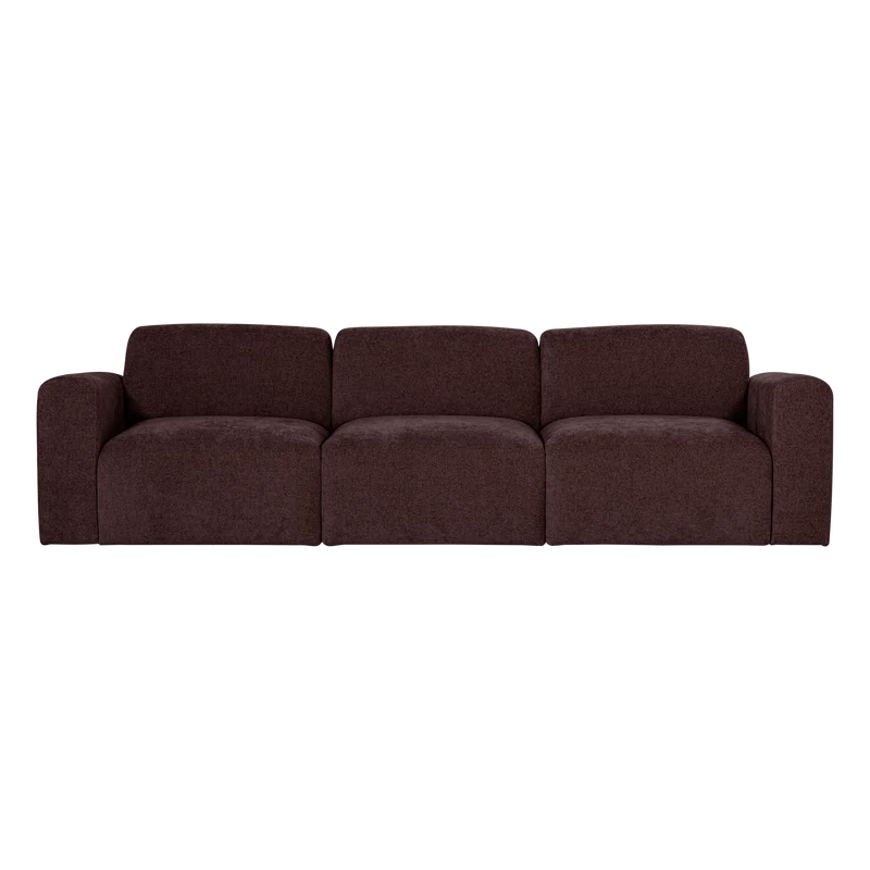 Umina 3-Sitzer-Sofa slub chenille Bordeauxrot