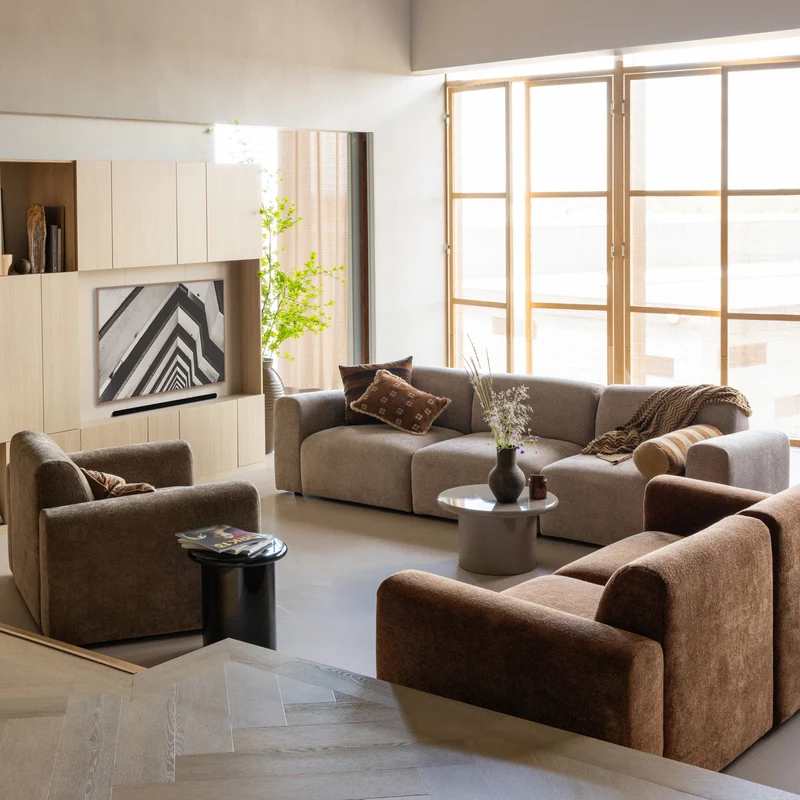 Umina 2-Sitzer-Sofa slub chenille Altrosa