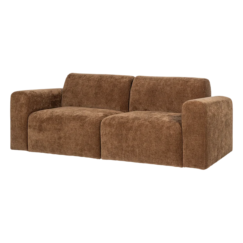 Umina 2-Sitzer-Sofa slub chenille hellbraun