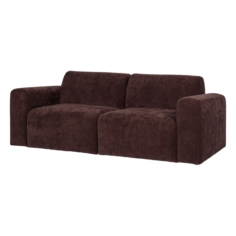 Umina 2-Sitzer-Sofa slub chenille Bordeauxrot