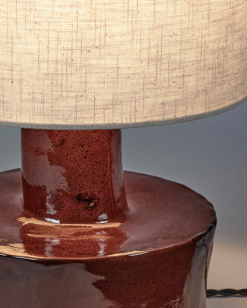 Table lamp red - beige Catherine