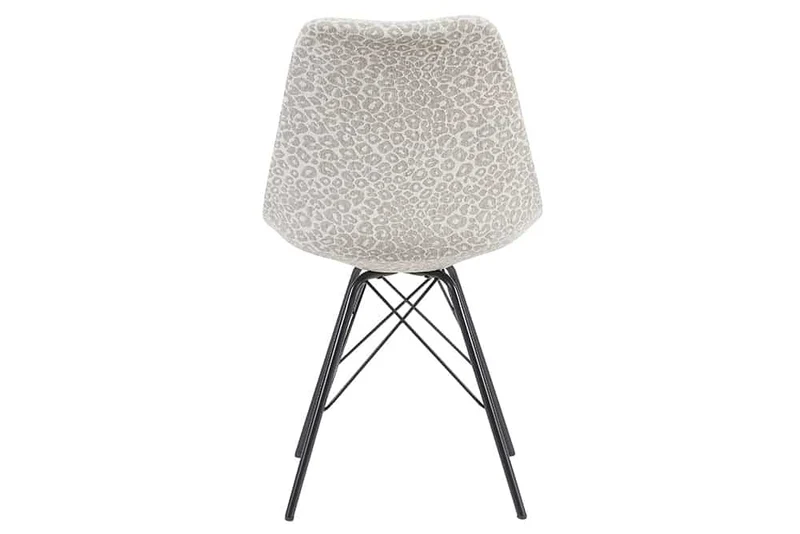 4er Set Design-Klassiker Stuhl NORWAY beige-grau Leopard-Muster