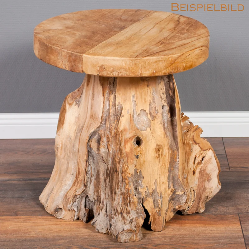 Massiver Beistelltisch FUNGO 40cm Teakholz