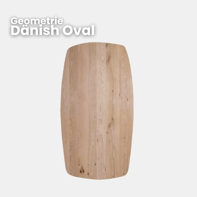 Esstisch Eiche | Danish Oval | Schweizer Kante abgerundet | 3 cm