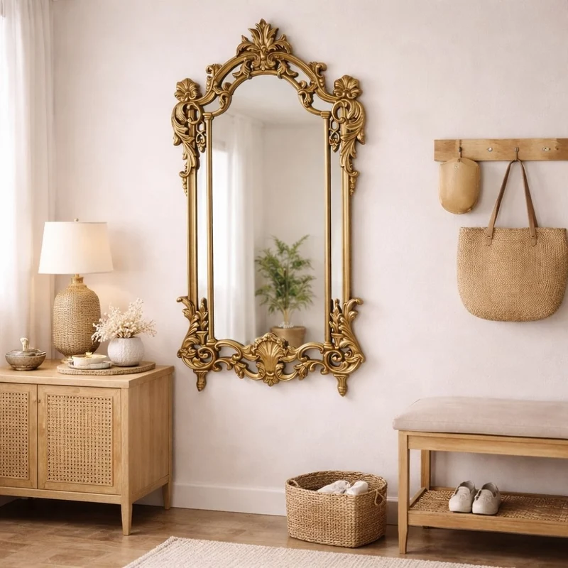 Opulenter Wandspiegel KINGDOM 150cm Gold Barock Verzierung Design