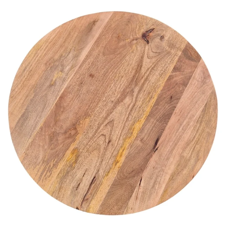 Couchtisch Mangoholz rund 70 cm KITAR-M Wohnzimmertisch natur