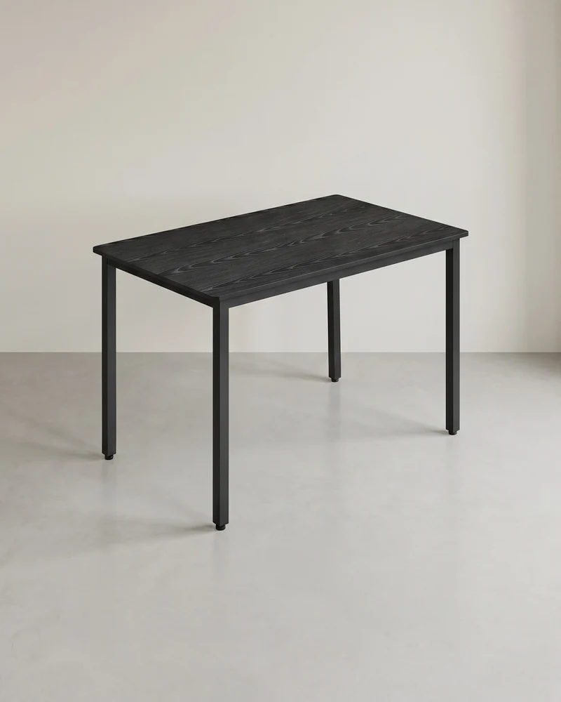 Esstisch Industriell 110 cm – Für 4 Personen – Holzoptik Mit Schwarzem Stahlrahmen – Bis 120 kg