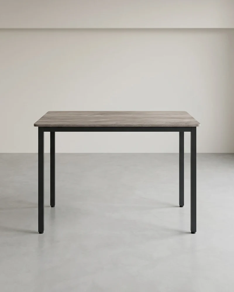 Esstisch Industriell 110 cm – Für 4 Personen – Holzoptik Mit Schwarzem Stahlrahmen – Bis 120 kg