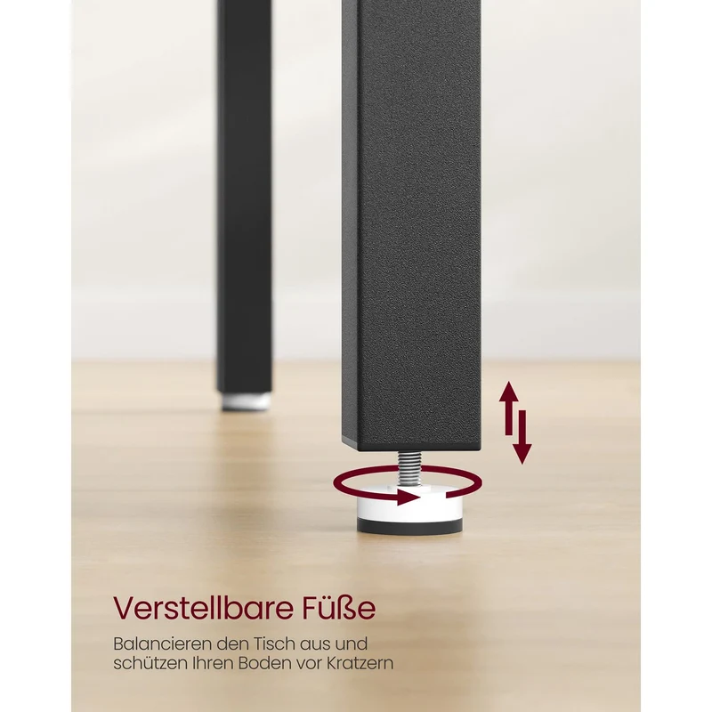 Esstisch Industriell 110 cm – Für 4 Personen – Holzoptik Mit Schwarzem Stahlrahmen – Bis 120 kg