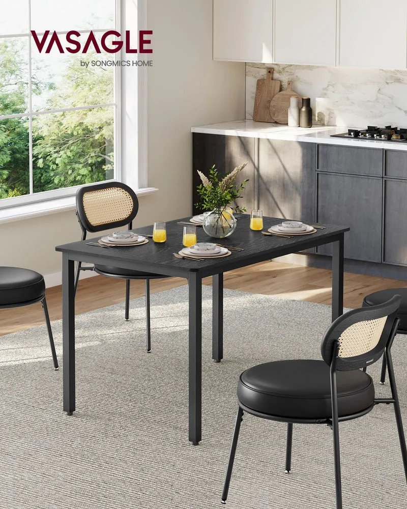 Esstisch Industriell 110 cm – Für 4 Personen – Holzoptik Mit Schwarzem Stahlrahmen – Bis 120 kg