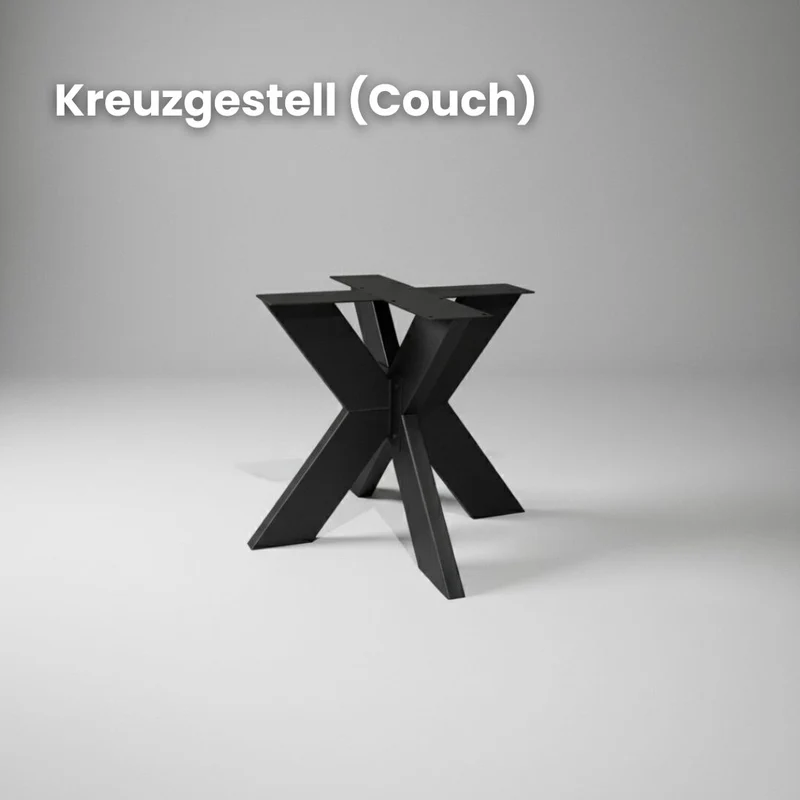 Couchtisch Quadratisch aus Eiche | Baumkante | verschiedene Gestelle