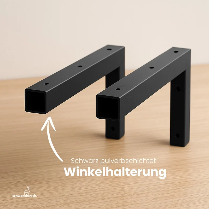 Waschtisch aus Eiche mit gerader Kante | Wandhalterung in Winkelform