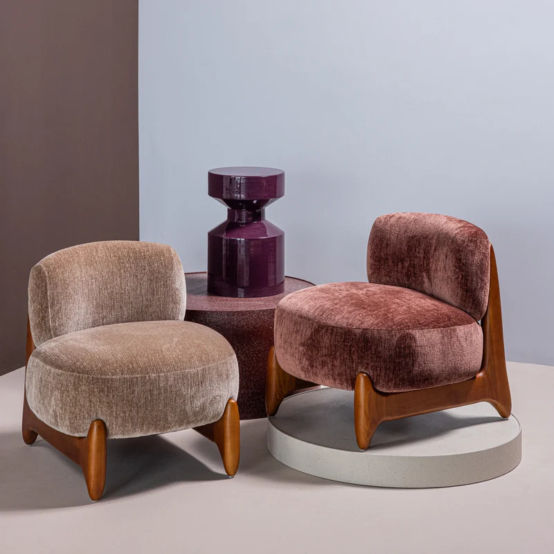 Runi Sessel Holz/Velvet Sand
