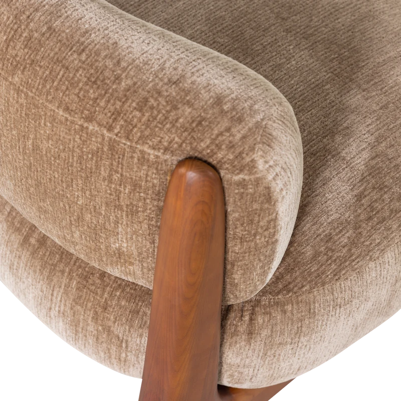 Runi Sessel Holz/Velvet Sand