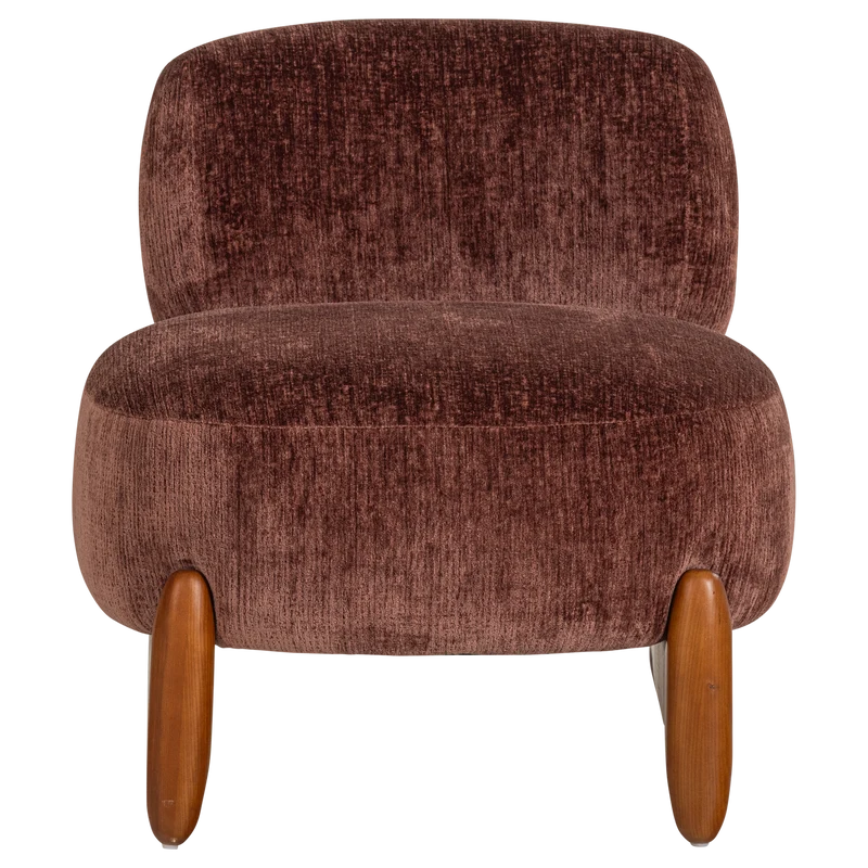 Runi Sessel Holz/Velvet Lila/Braun