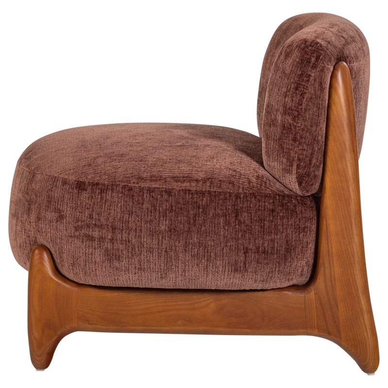 Runi Sessel Holz/Velvet Lila/Braun