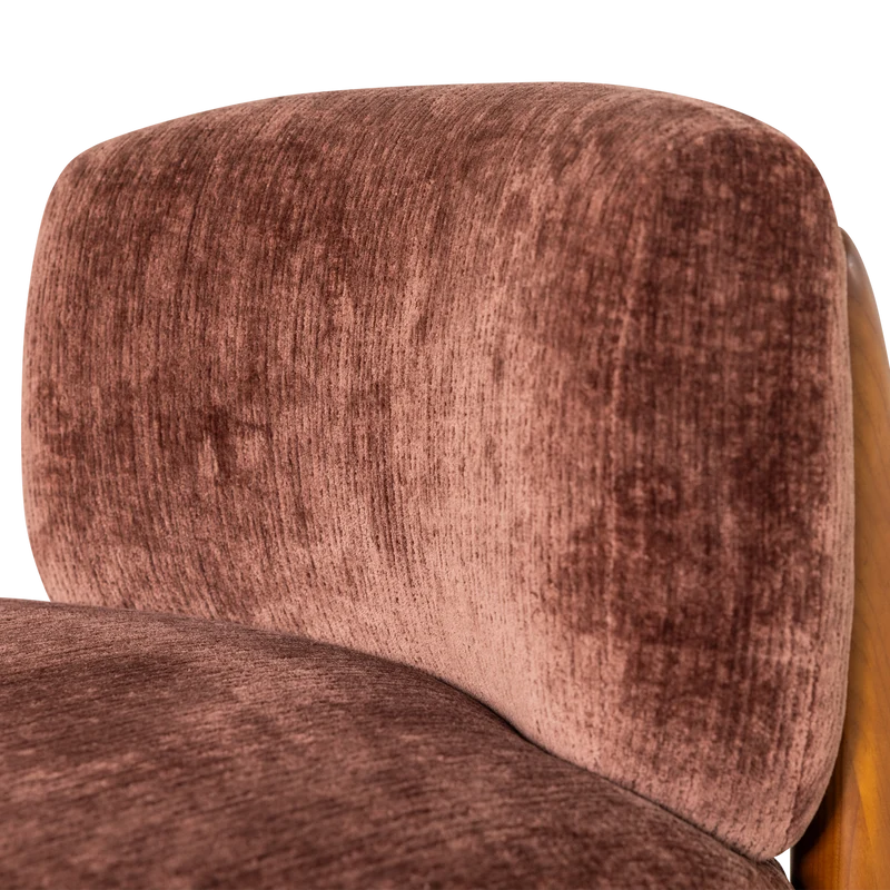 Runi Sessel Holz/Velvet Lila/Braun