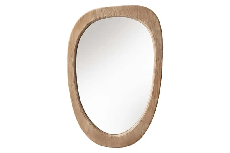 Massivholz Spiegel PIEGATO 105cm beige Pinienholz abgerundet
