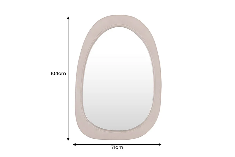 Massivholz Spiegel PIEGATO 105cm beige Pinienholz abgerundet