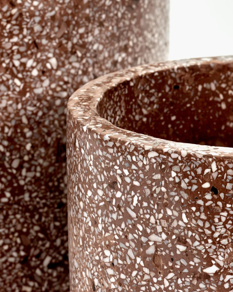 Pot terrazzo L brown