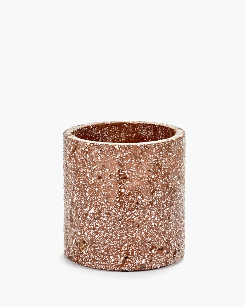 Pot terrazzo S brown