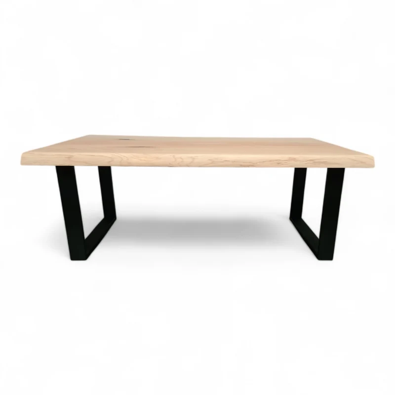 Couchtisch (Udo S) Wohnzimmertisch Eiche Massivholz Tischgestell U-Form schwarz