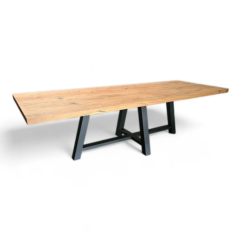 Table Faible Esstisch Jus Eiche massiv Mittelgestell Industrial Design Massivholz Tisch