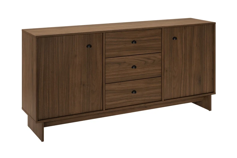Kommode Yorvi Walnuss Villa 176,4 × 83,8 × 40 cm mit 2 Türen und 3 Schubladen